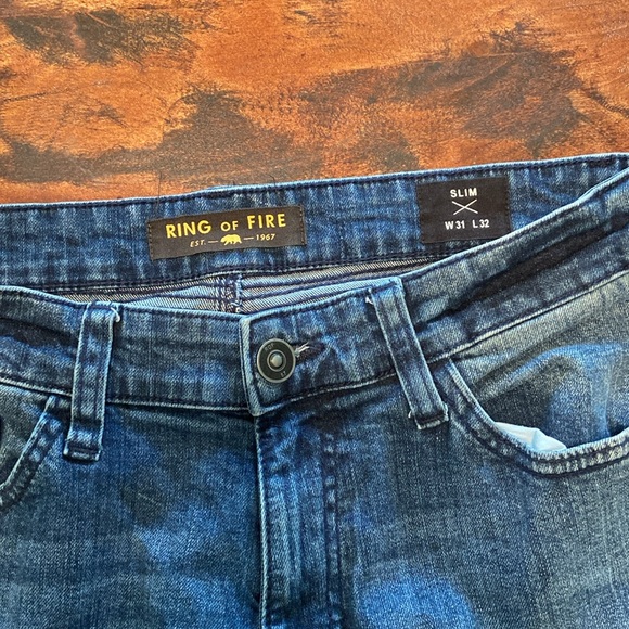 Ring of Fire Slim Moto Jeans Size 31x32 - Picture 2 of 4